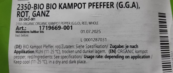 100 g Kampot Pfeffer | rot | ganz, Rarität, reine Handarbeit