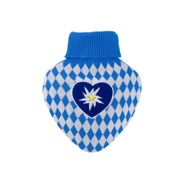 Wärmflasche Herz, 1,0 l Fassungsvermögen, mit Strickbezug Bavaria